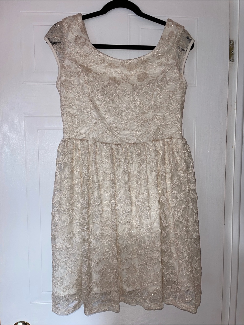 Jolie Ivory Lace Party Dress with Purple Label
